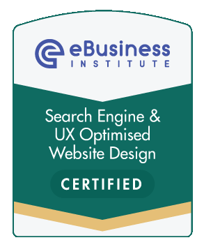 eBusiness Institute Search Engine & UX Optimised Website Design certified badge