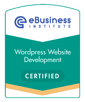 eBusiness Institute WordPress Website Development certified badge